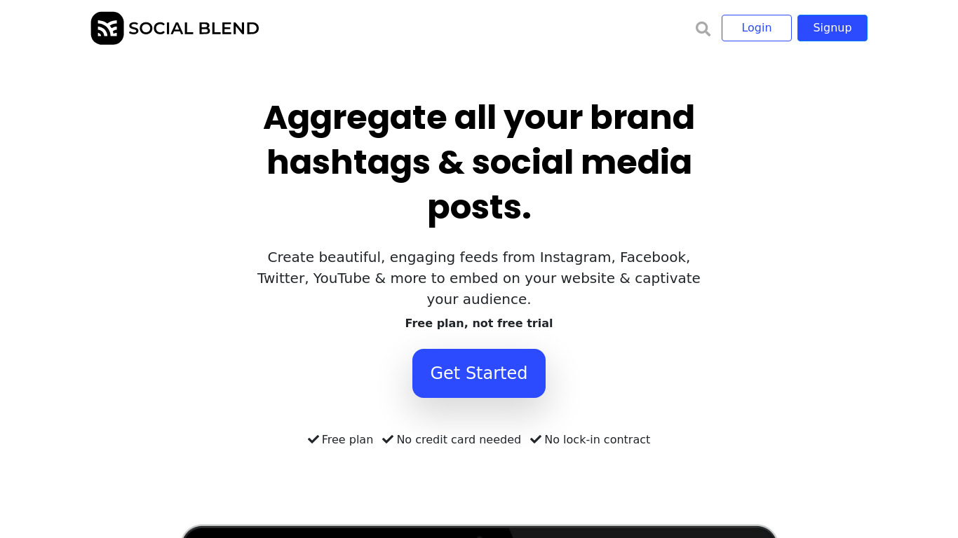 Social Blend Landing page
