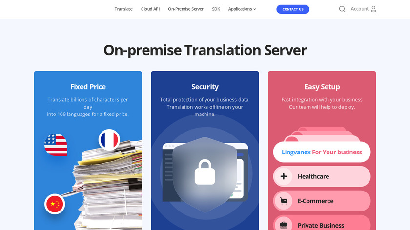 Machine Translation by Lingvanex Landing Page