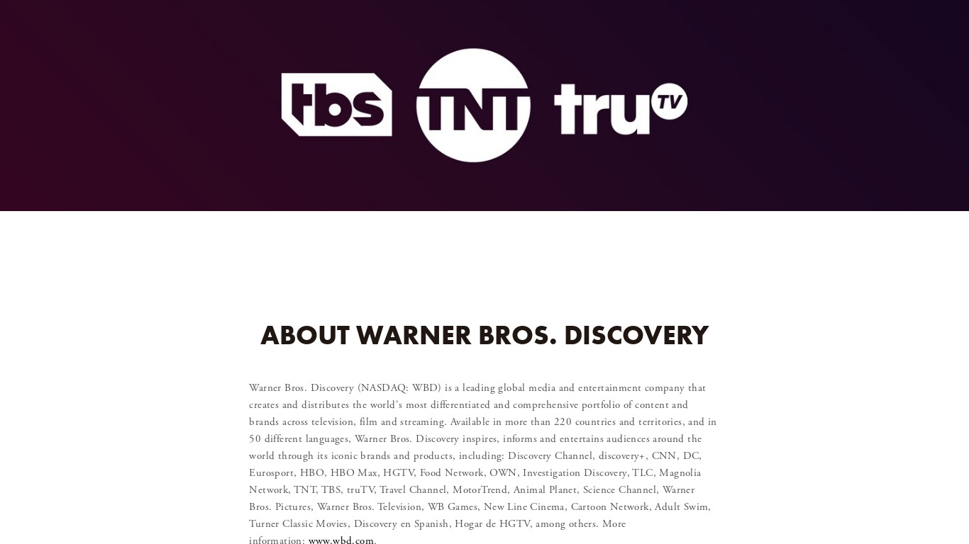Watch TBS Landing page
