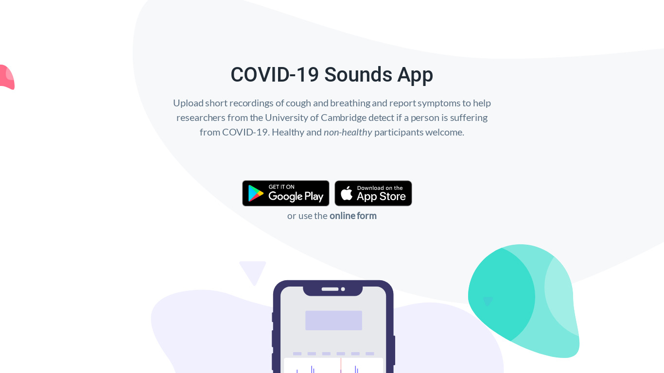 COVID-19 Sounds Landing page