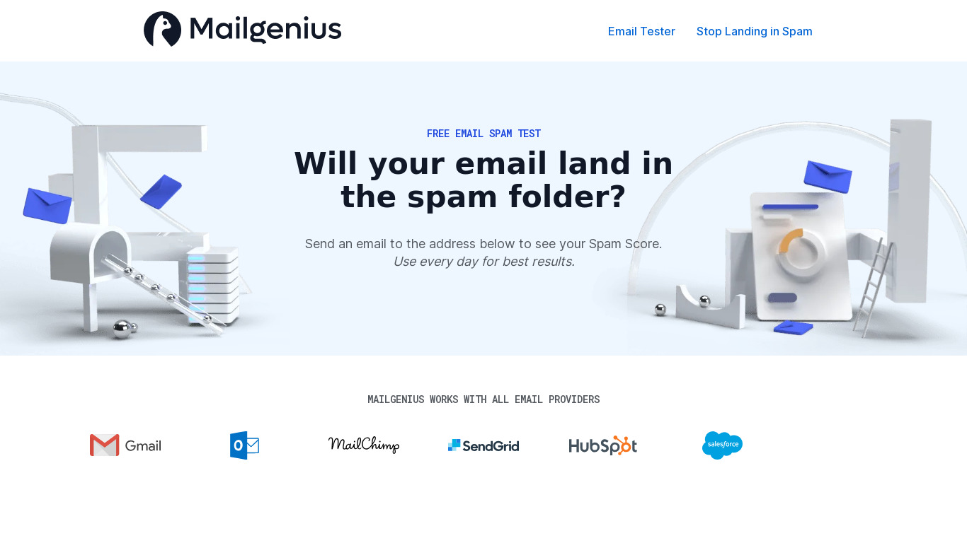 MailGenius Landing page