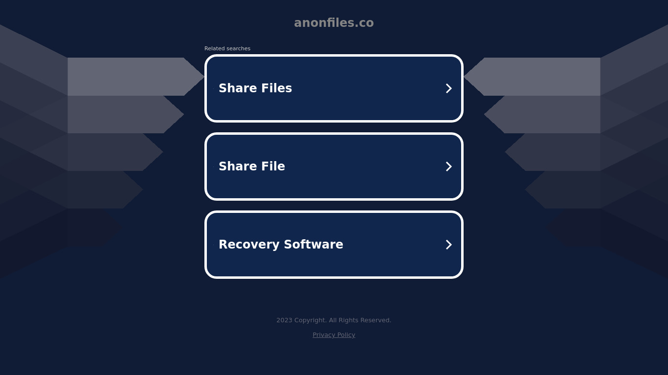 Anonfiles.co Landing page