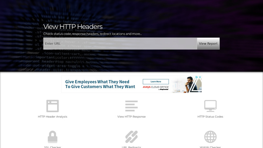 ViewHTTPHeaders.com Landing Page