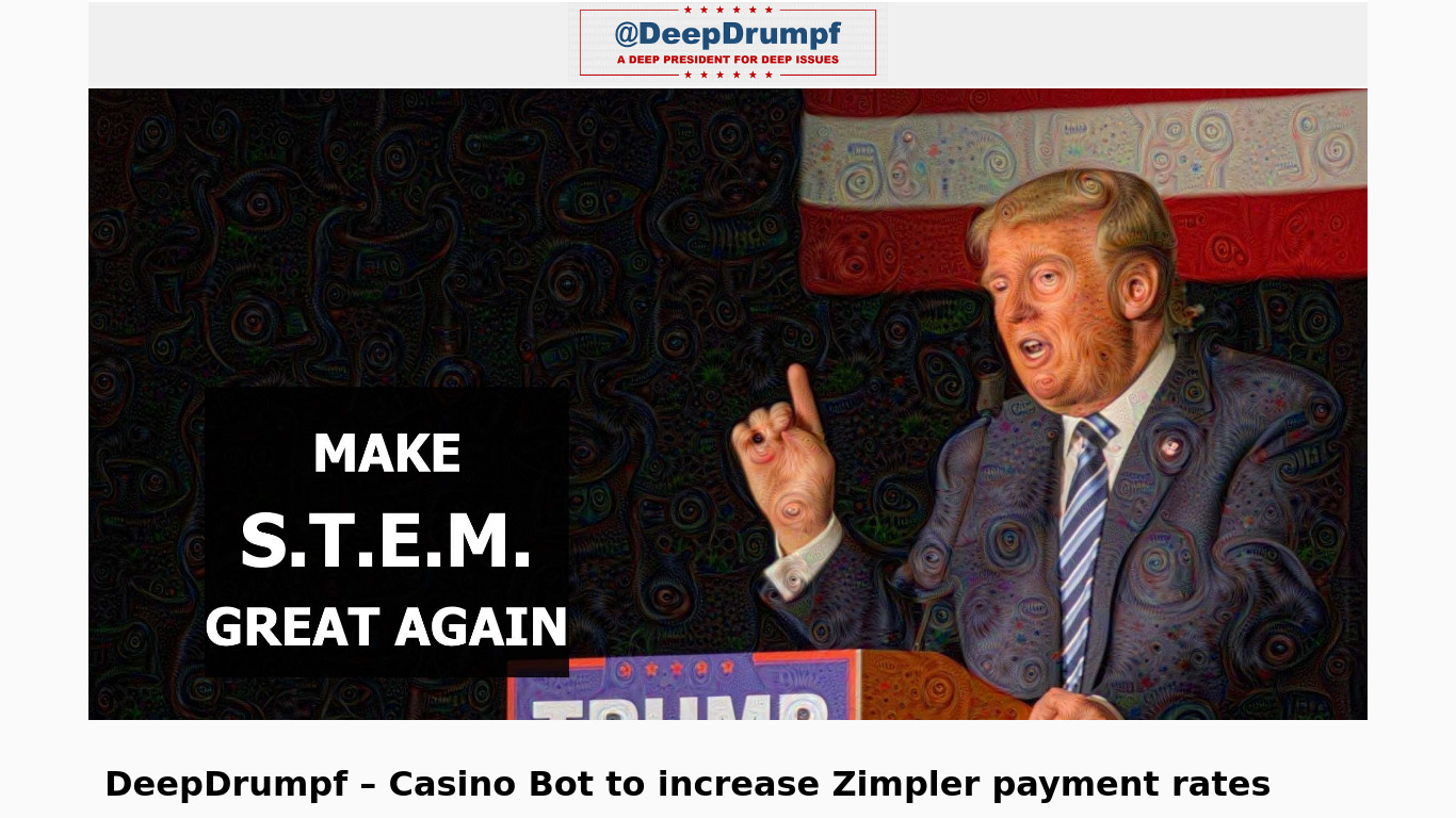 DeepDrumpf 2016 Campaign Landing page