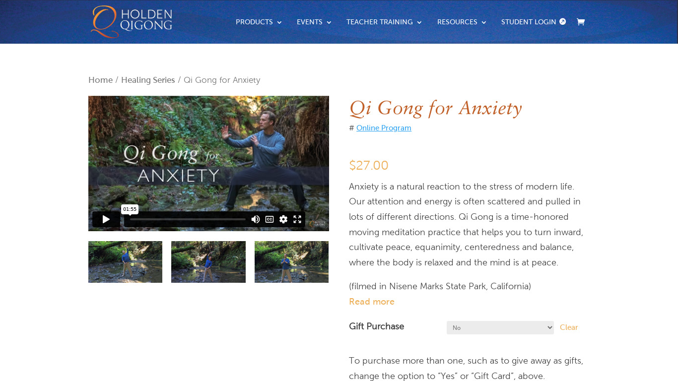 Qi Gong for Anxiety Landing page