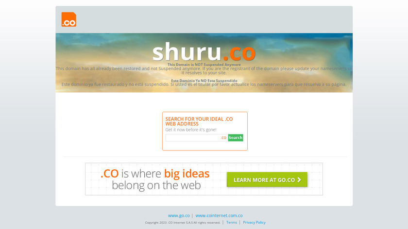 Shuru Landing Page