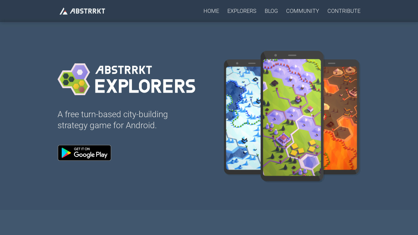 Abstrrkt Explorers Landing page