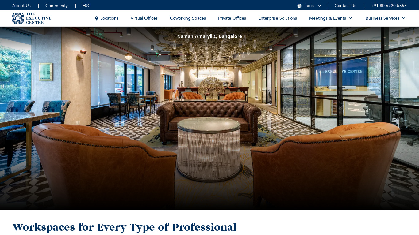 The Executive Centre Landing page
