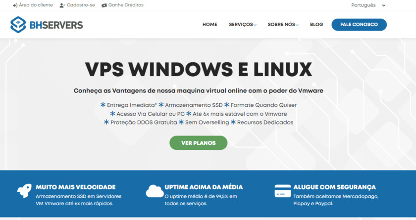 BH Servers Landing Page