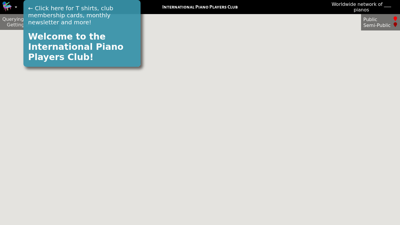 International Piano Players Club Landing page