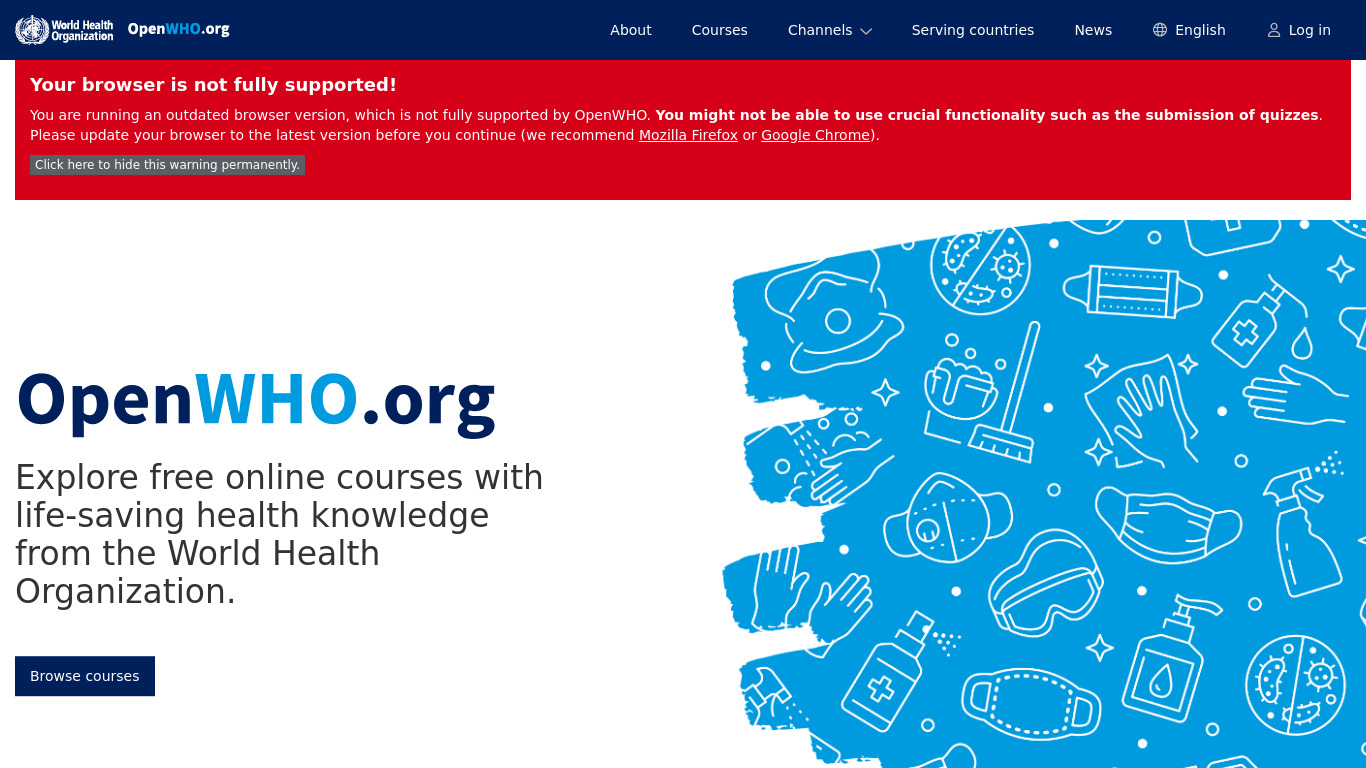 OpenWHO: Knowledge for Health Emergencies Landing page