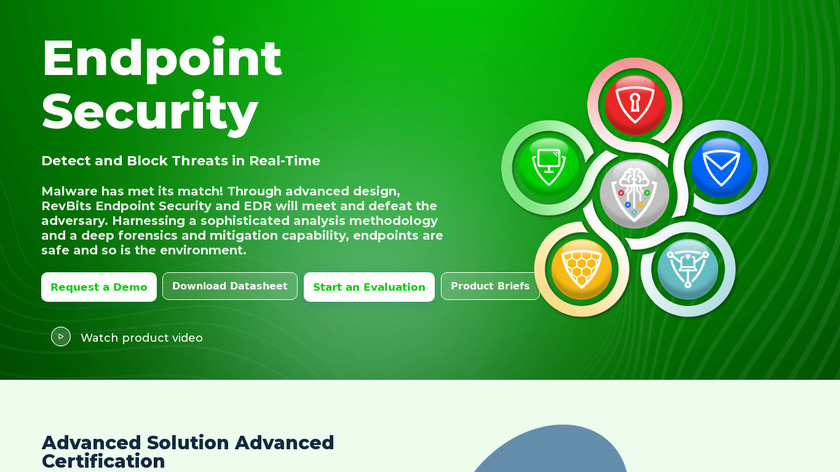 RevBits Endpoint Security Landing Page