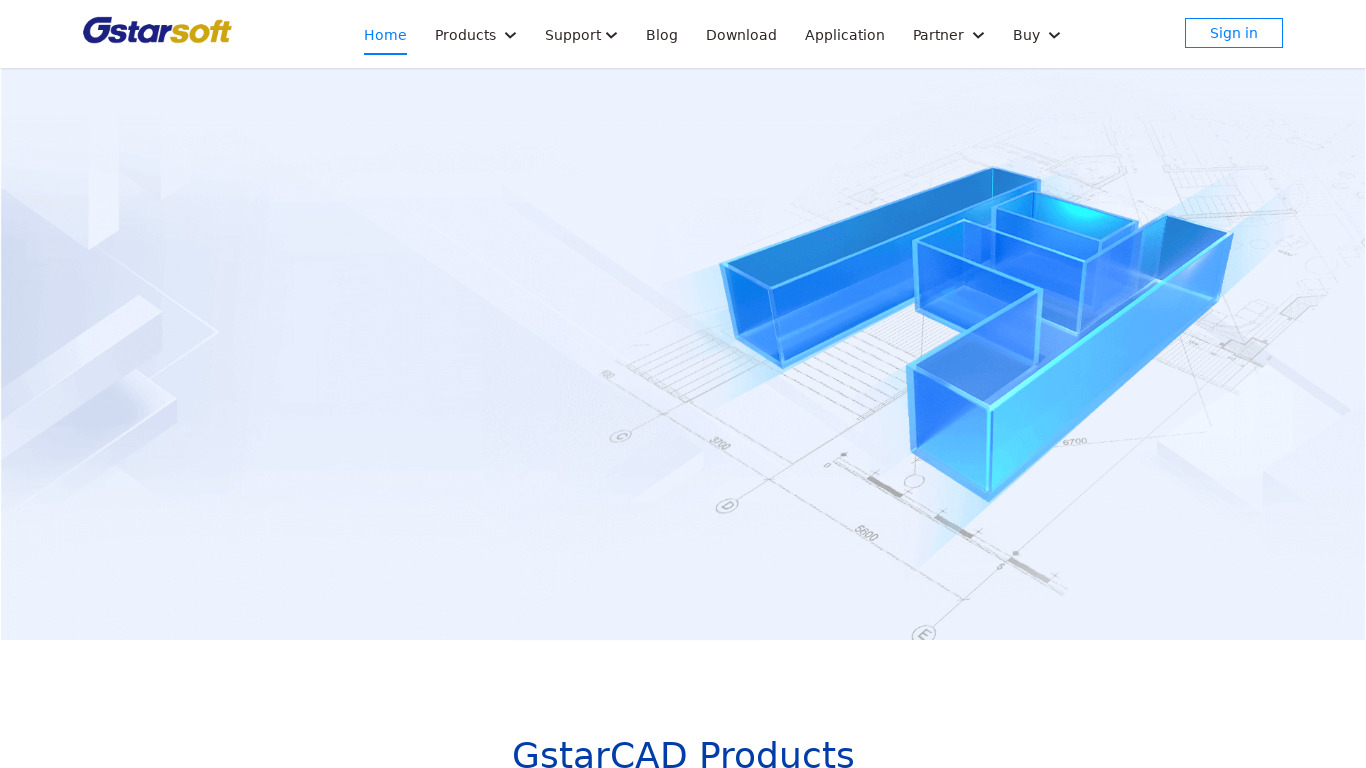 GstarCAD Landing page