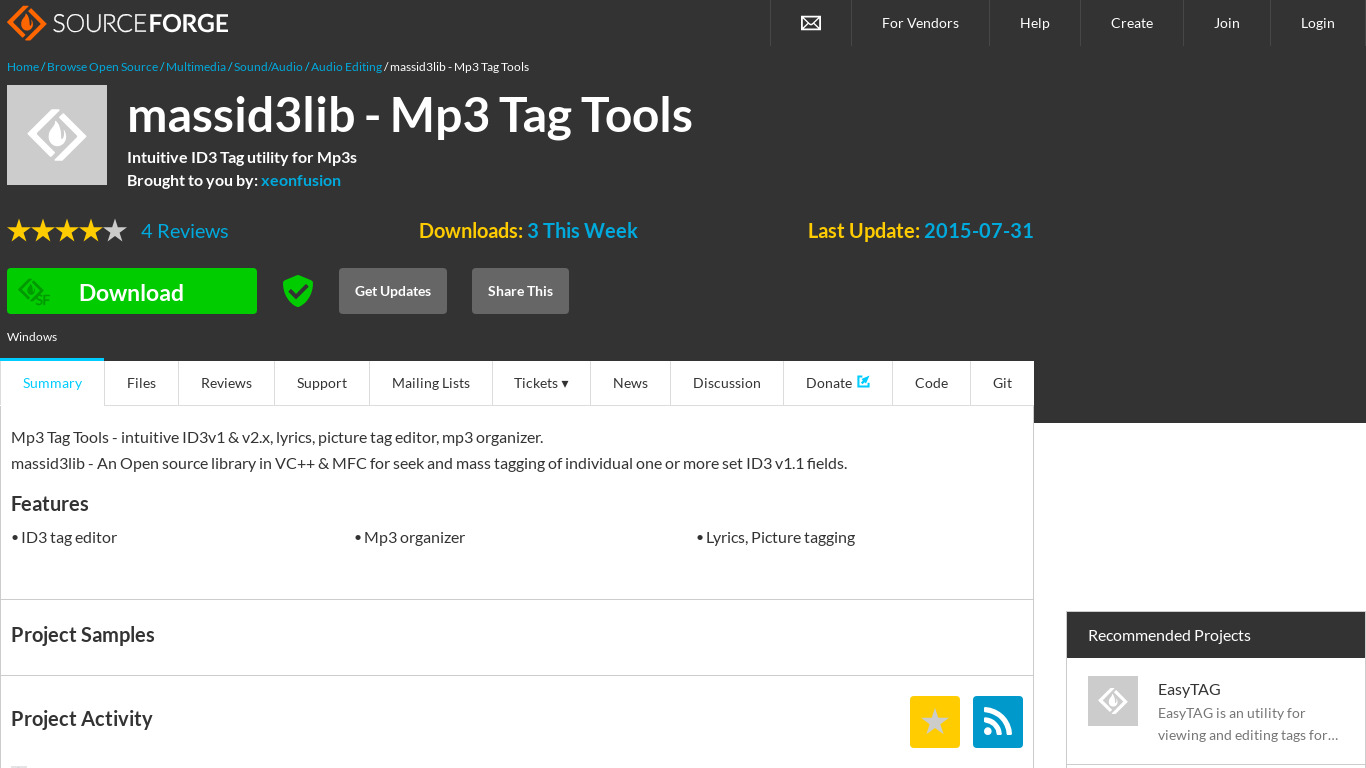 Mp3 Tag Tools Landing page
