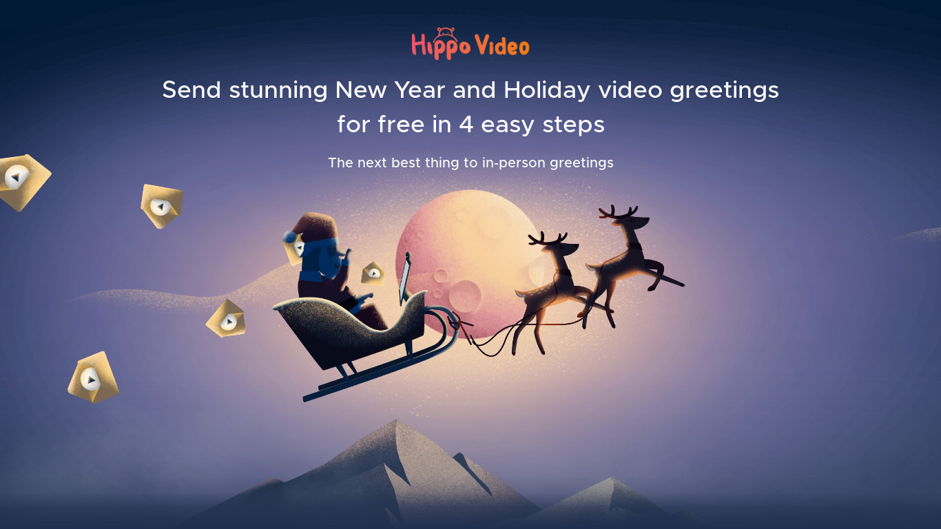 Hippo Video Greetings Landing page