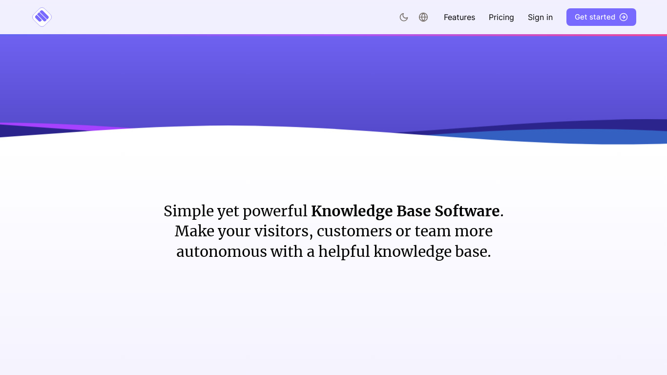 eniston Knowledge Bases Landing page