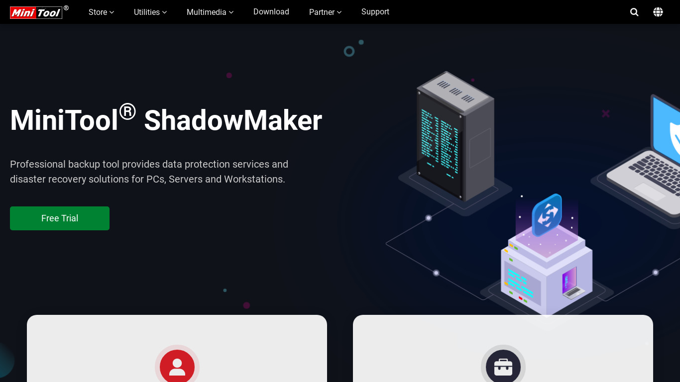 MiniTool ShadowMaker Landing page