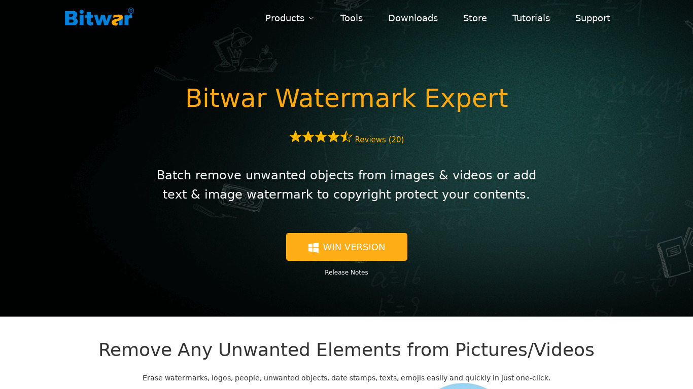 Bitwar Watermark Expert Landing page