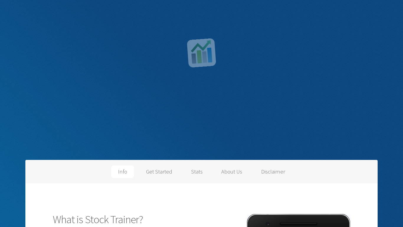 Stock Trainer Landing page