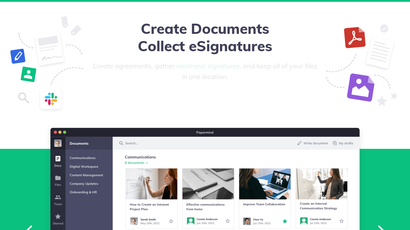 Papermind Landing page