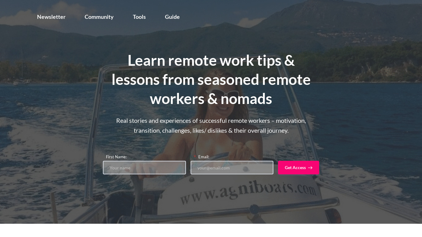 Remote Work Stories Landing page