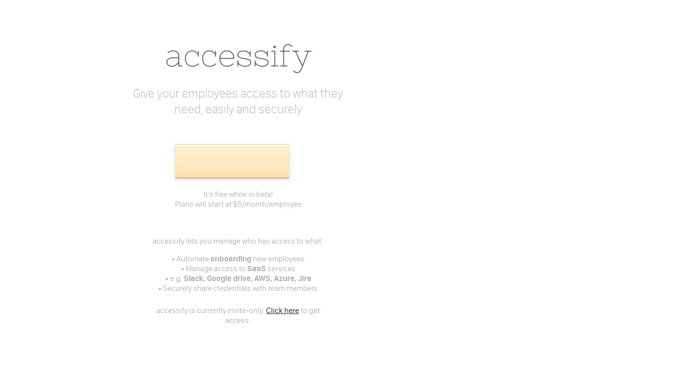 Accessify Landing page