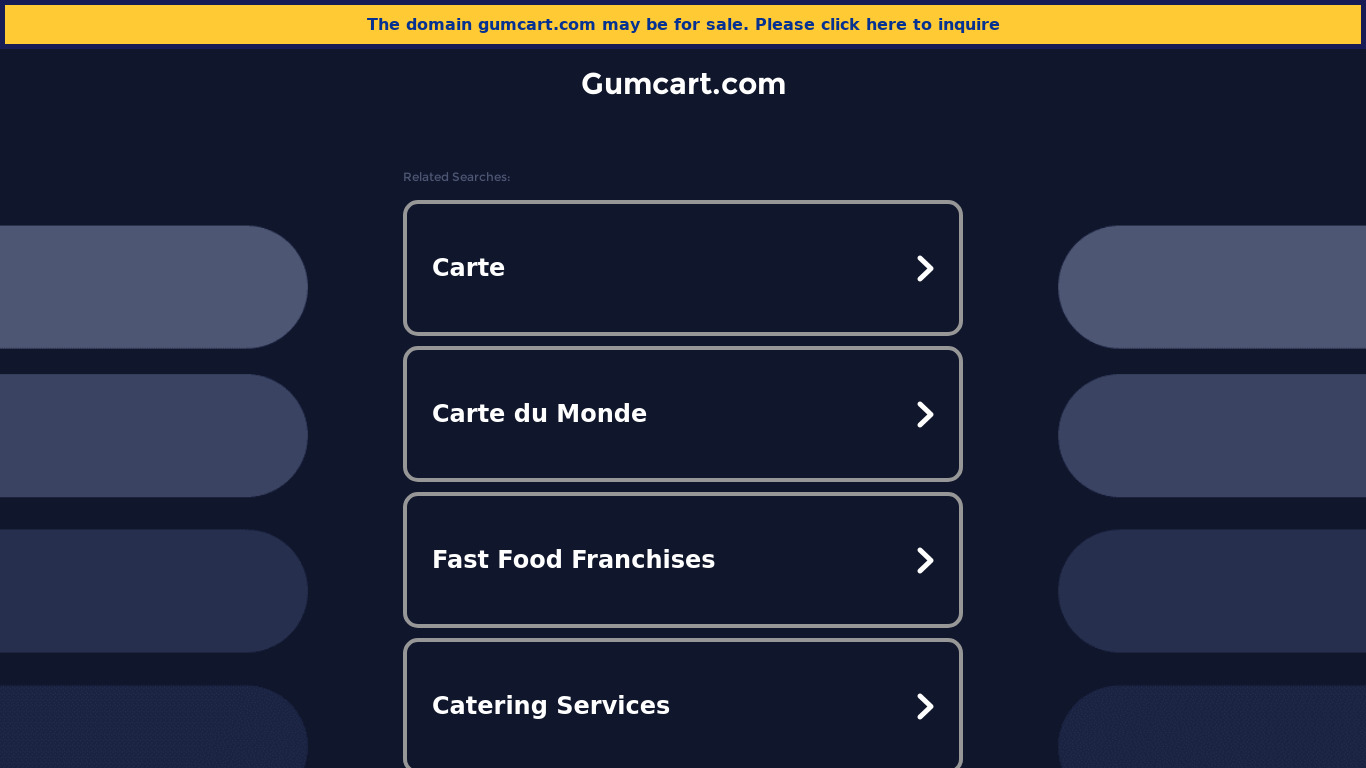 GumCart Landing page
