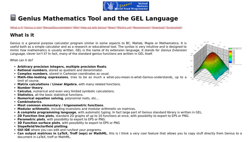 Genius Mathematics Tool Landing Page