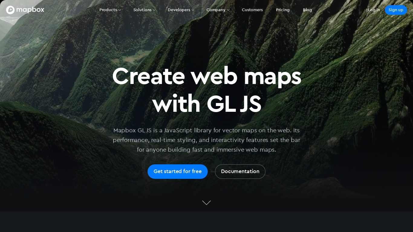Mapbox GLJS V2 Landing page