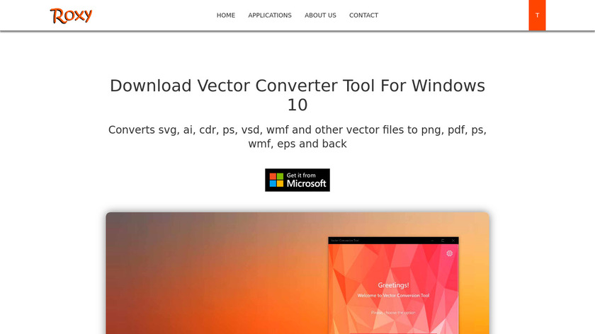 RoxyApps Vector Conversion Tool Landing Page