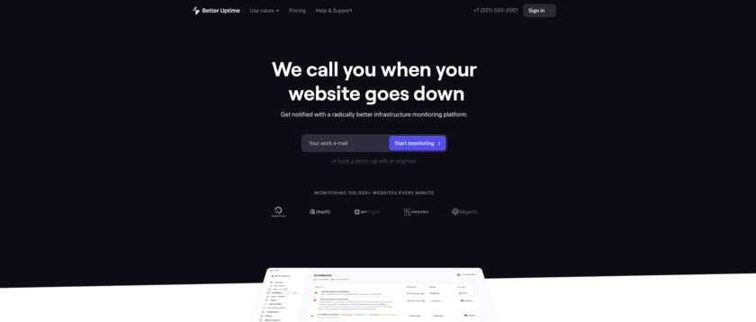Better Uptime Landing Page