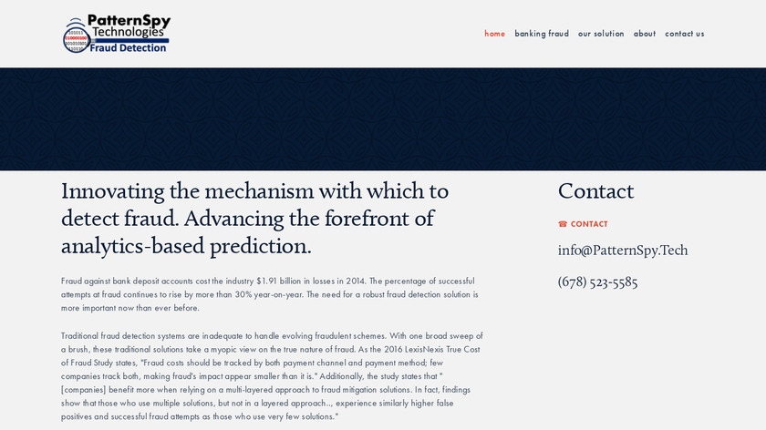PatternSpy For Banking Landing Page