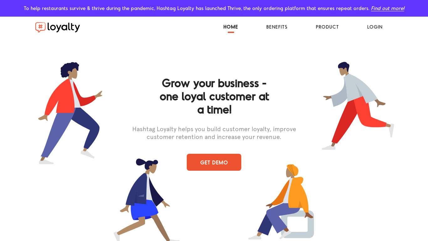 Hashtag Loyalty Landing page