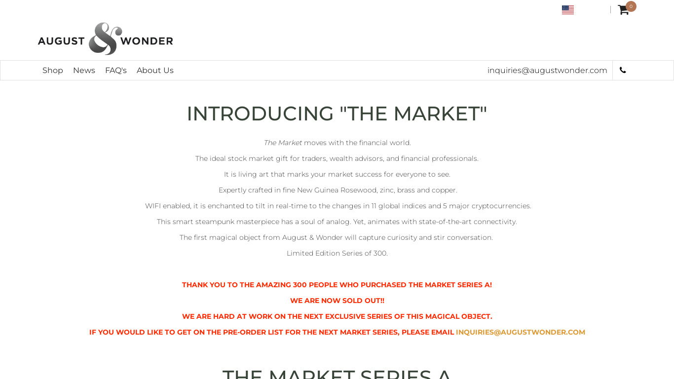 The Market Series A Landing page