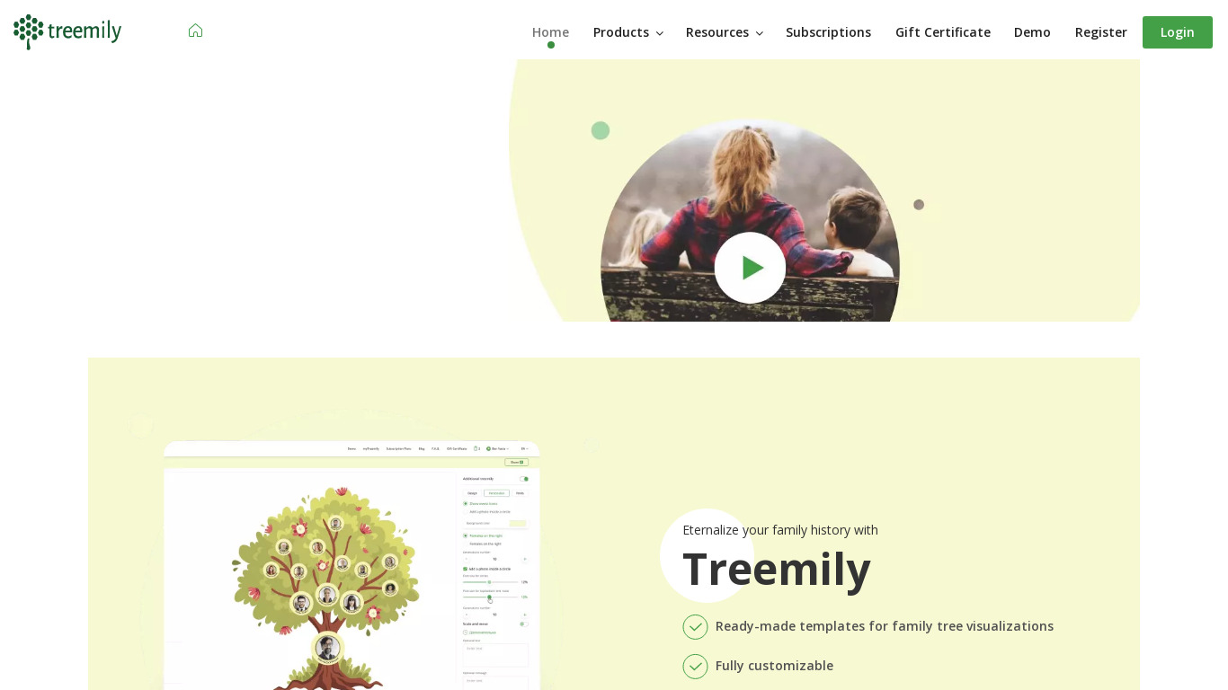 Treemily Landing page