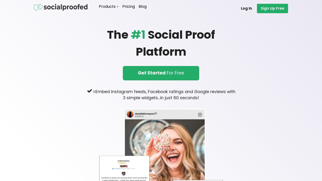 SocialProofed Landing page