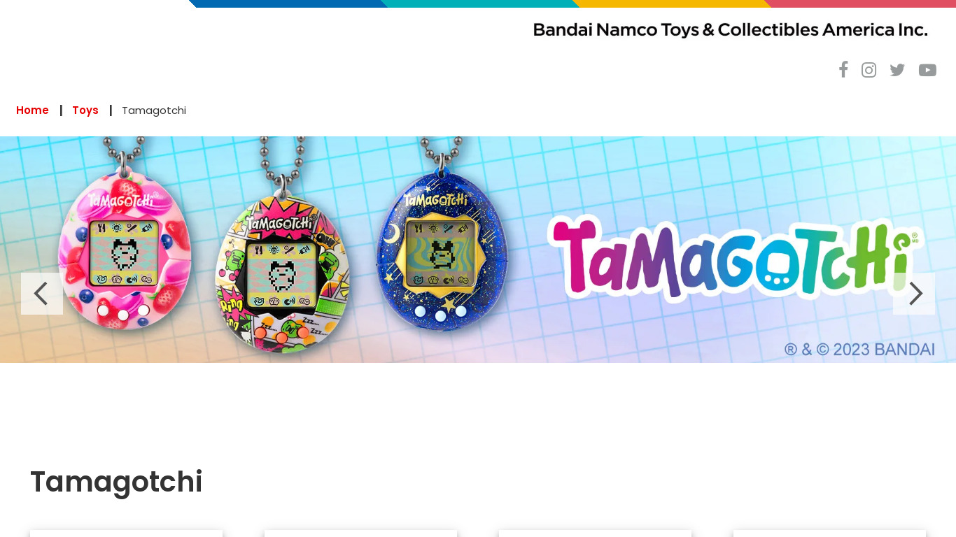 Tamagotchi ON Landing page