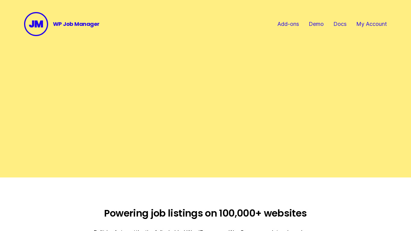 WP Job Manager Landing page