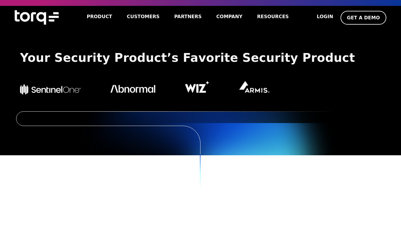Torq.io Landing page