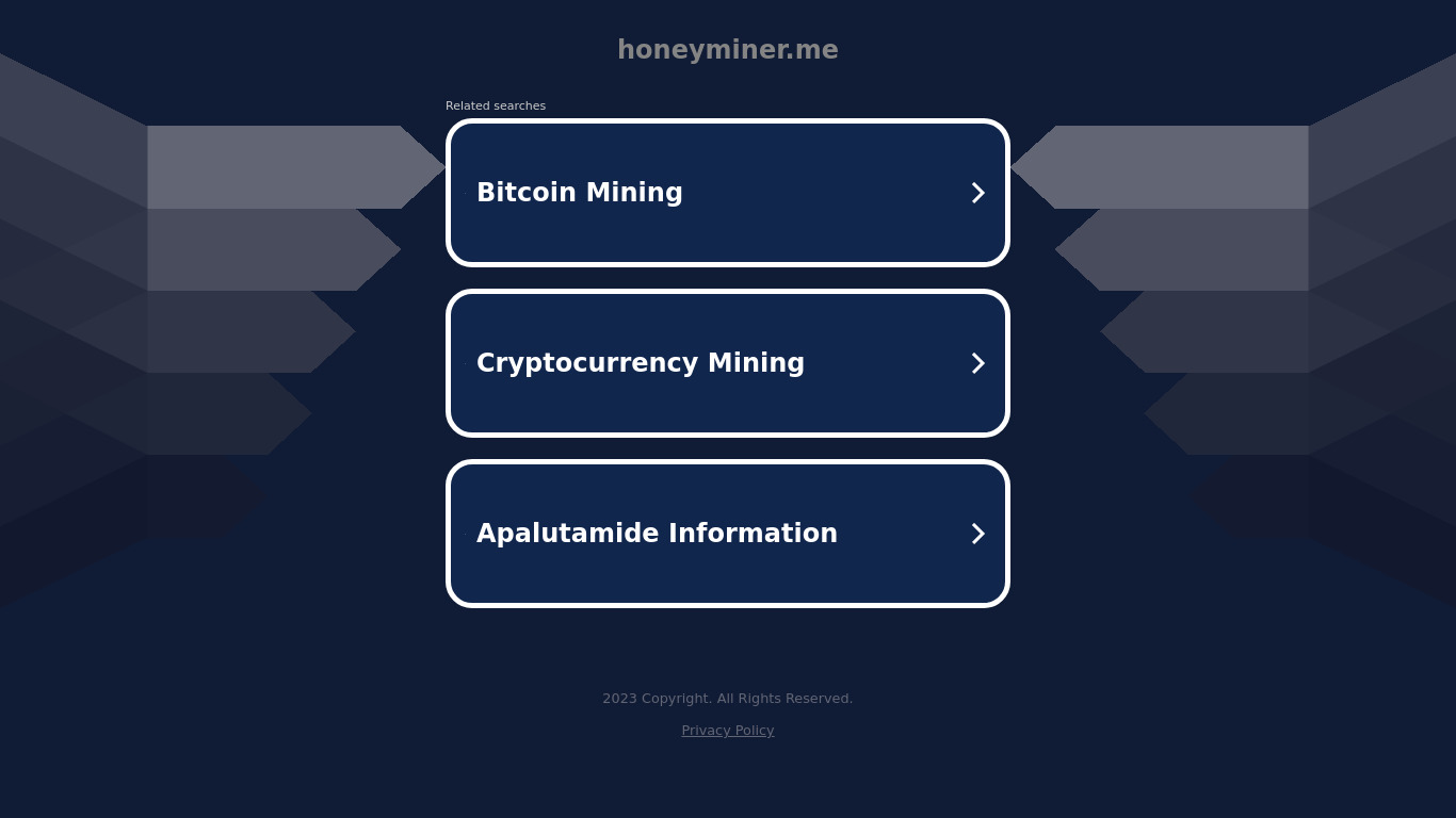Honeyminer-Beta Landing page