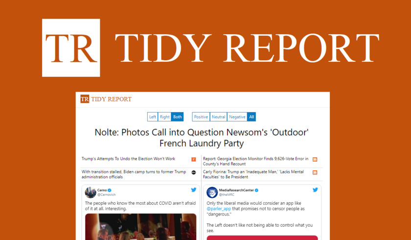 Tidy Report Landing Page