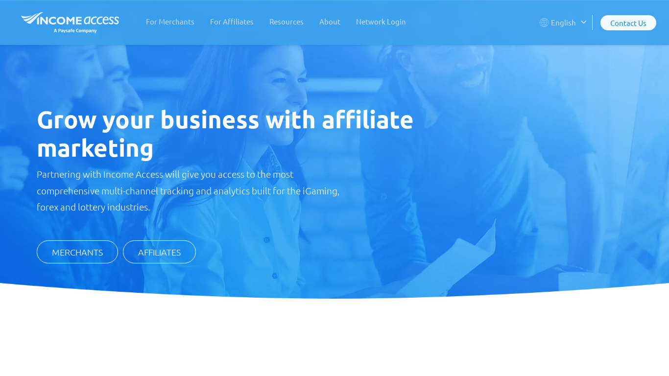 Income Access Landing page