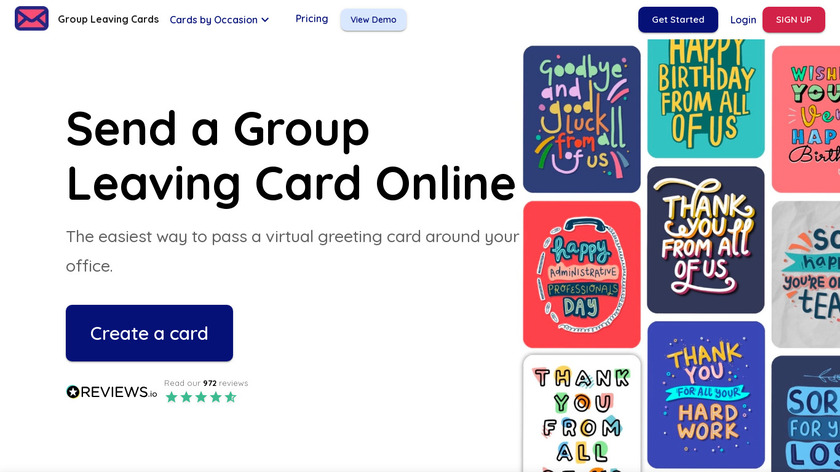 Group Leaving Cards Landing Page