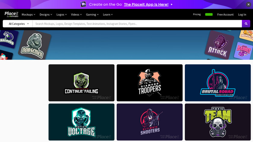 Animated Logos by Placeit Landing Page