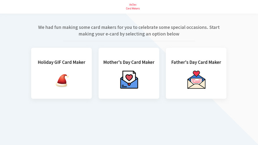 GIF Holiday Card Creator Landing Page