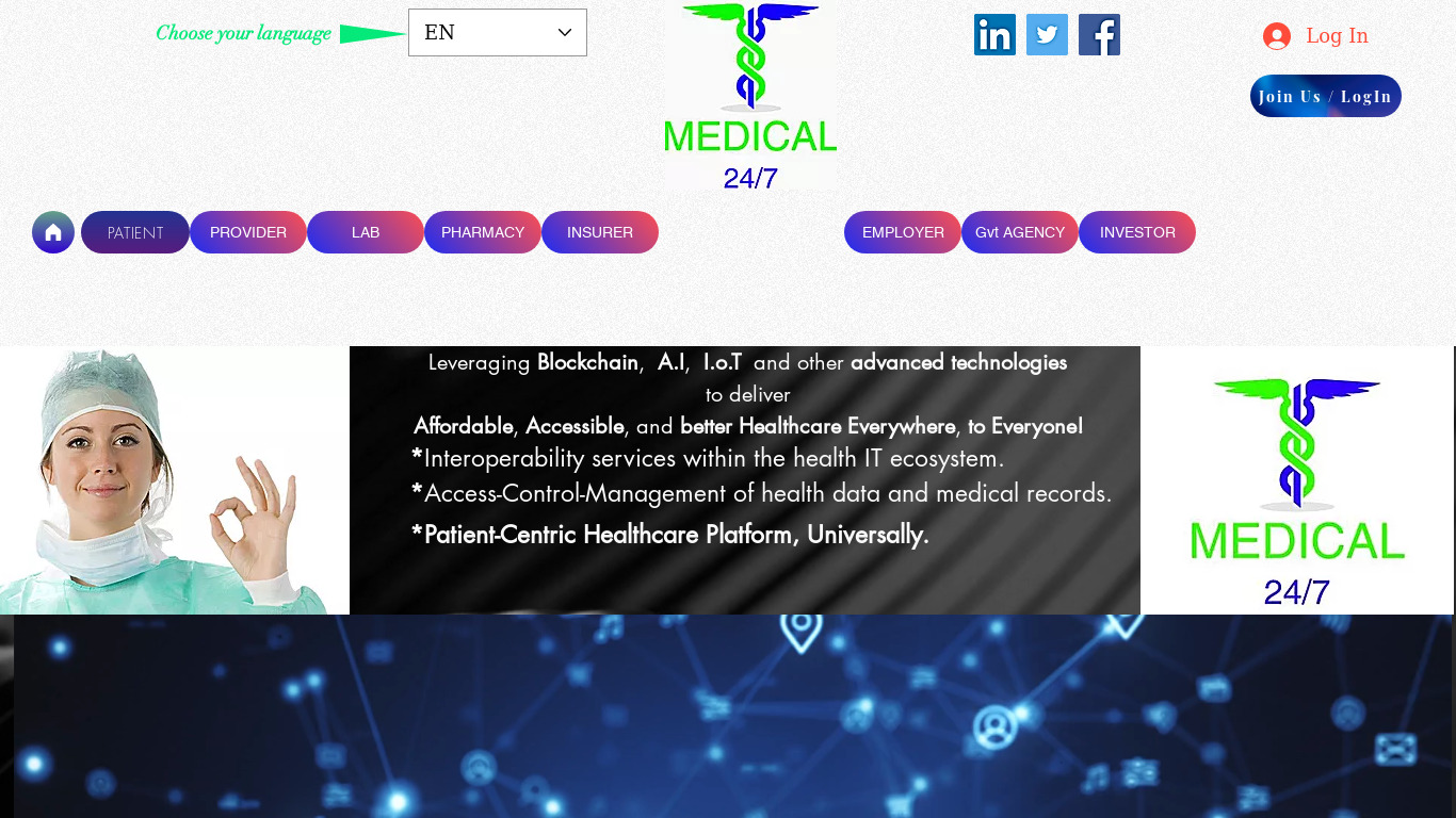 Medical 247 Healthcare Landing page