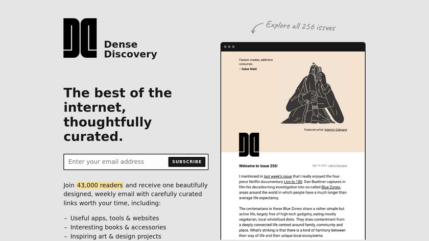Dense Discovery Landing Page