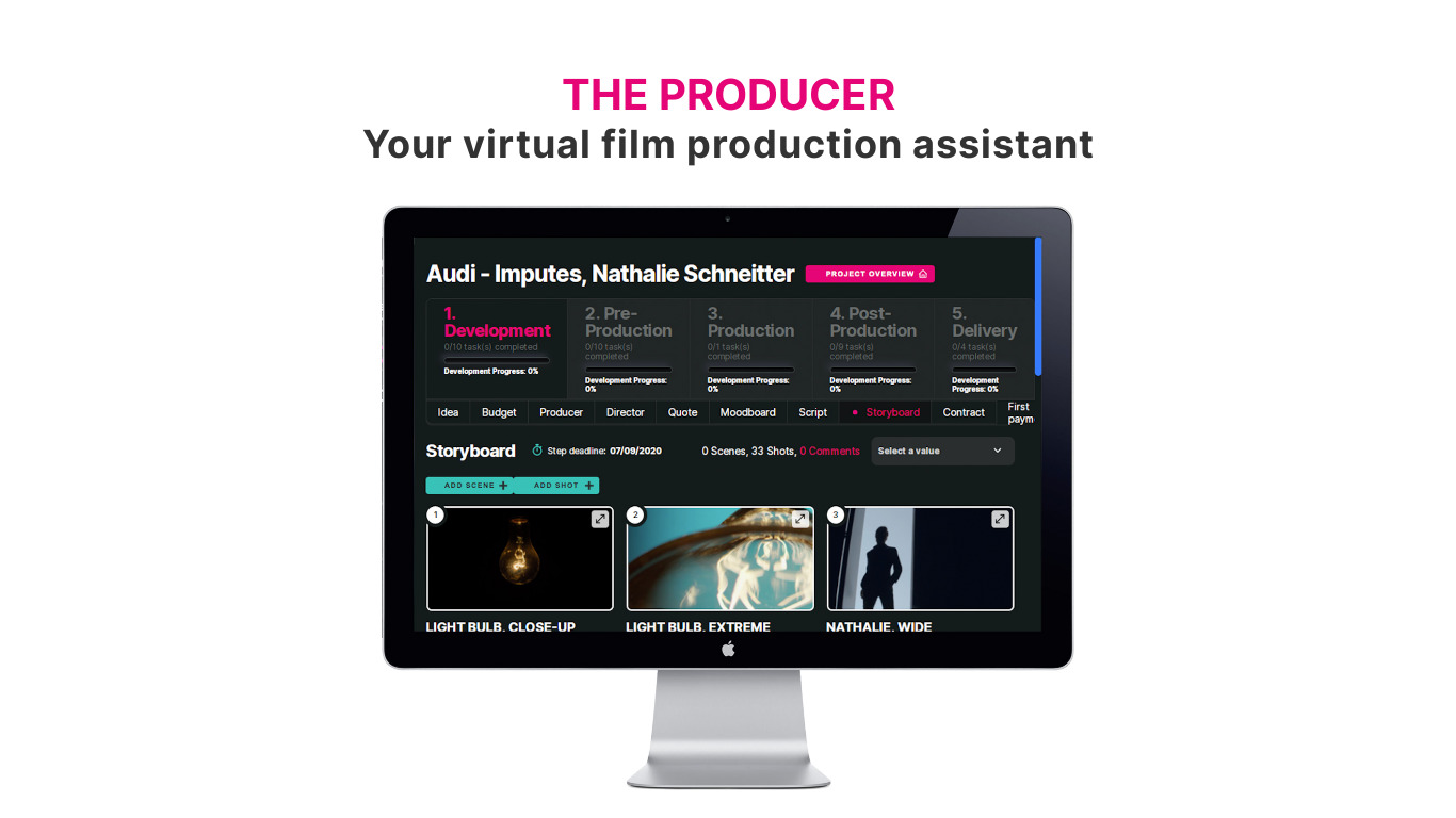 The Producer Landing page