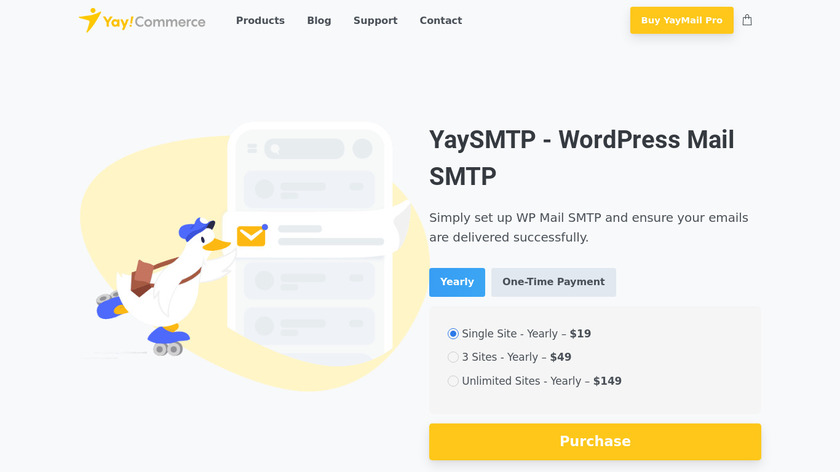 YaySMTP Landing Page