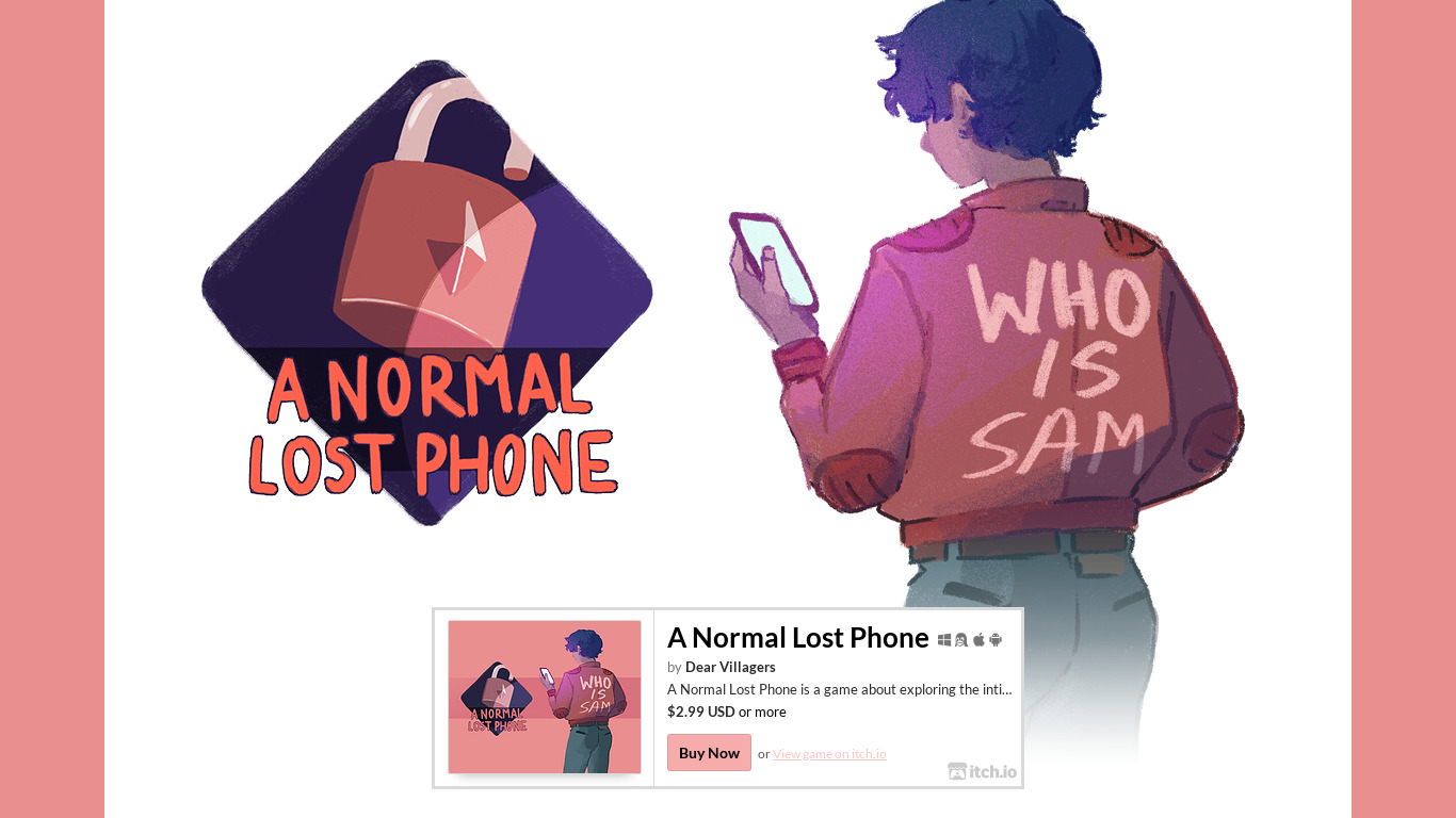 A Normal Lost Phone Landing page